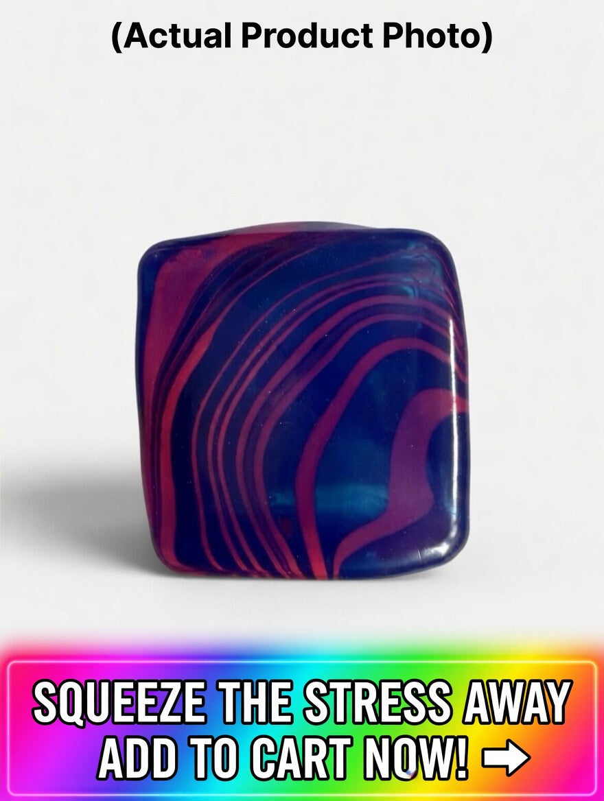 Blue Raspberry Slow Rise Squishy Cube | Premium Tie-Dye Fidget Toy for Stress Relief & Anxiety