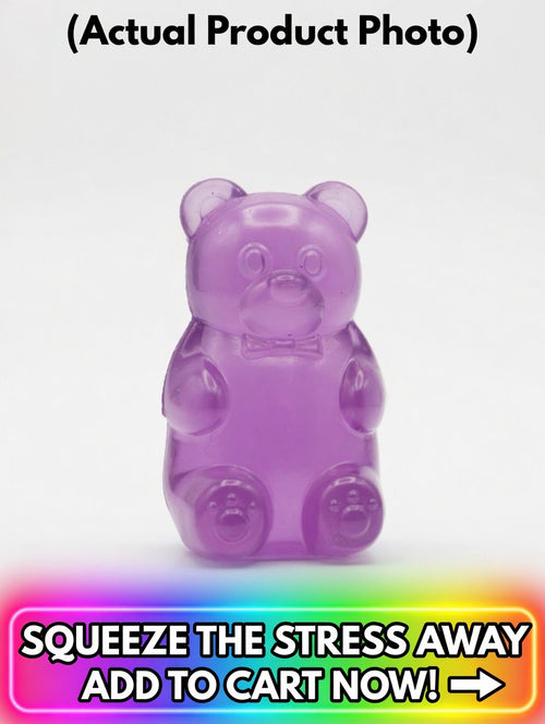 Grape Squeeze Slow Rise Squishy Gummy Bear | Premium Fidget Toy for Stress Relief & Anxiety