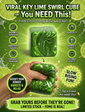 Key Lime Swirl Slow Rise Squishy Cube | Premium Tie-Dye Fidget Toy for Stress & Anxiety Relief