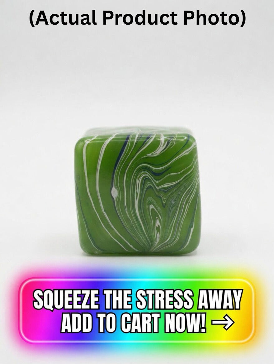 Key Lime Swirl Slow Rise Squishy Cube | Premium Tie-Dye Fidget Toy for Stress & Anxiety Relief