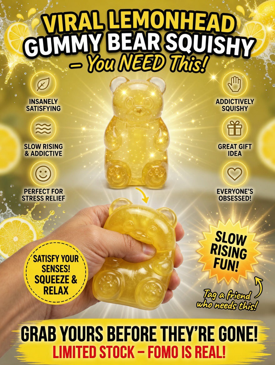 Lemon Burst Slow Rise Squishy Gummy Bear | Premium Fidget Toy for Stress Relief & Anxiety