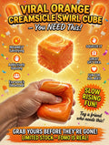Orange Creamsicle Slow Rise Squishy Cube | Premium Tie-Dye Fidget Toy for Stress Relief & Anxiety