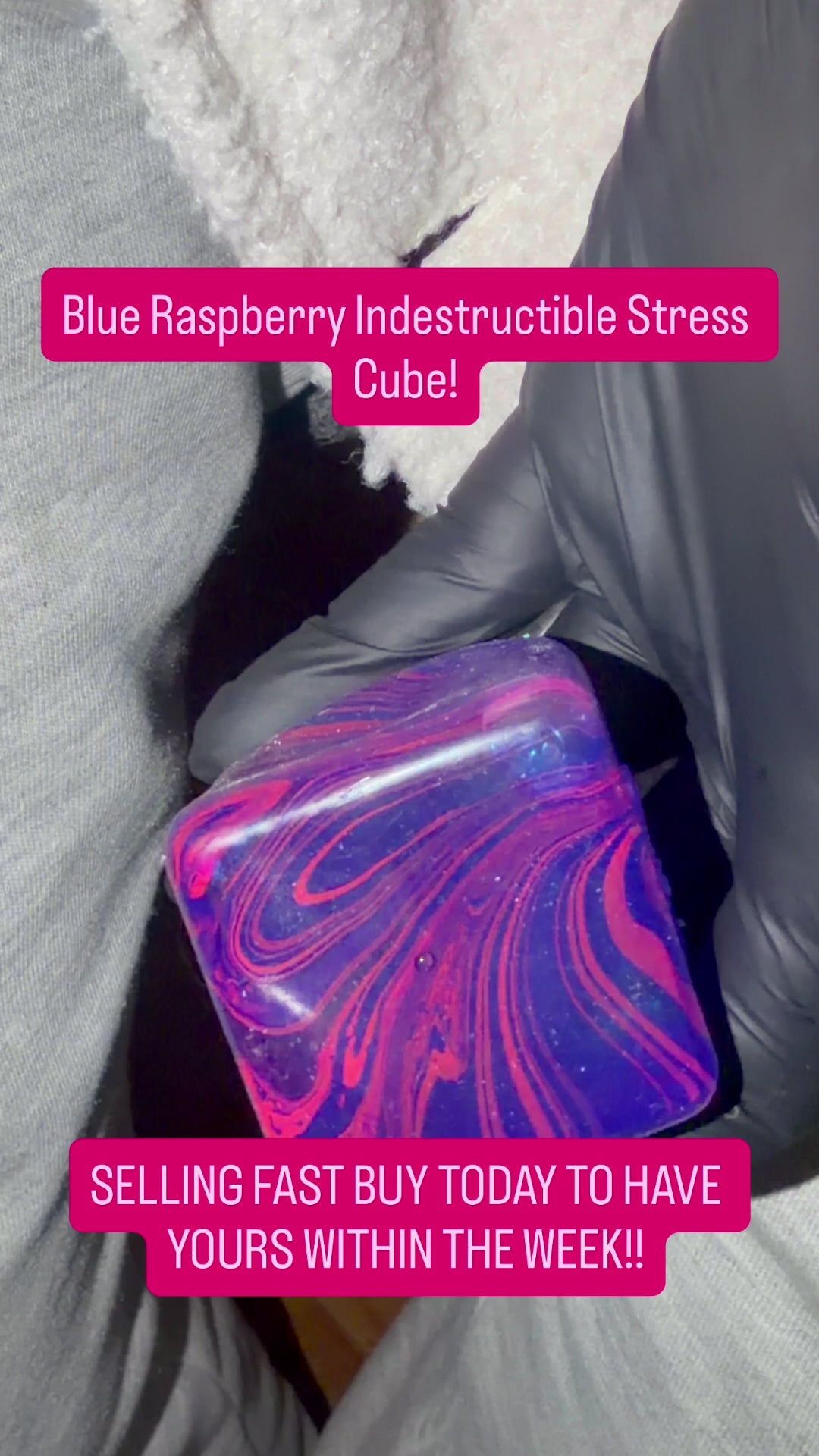 Blue Raspberry Slow Rise Squishy Cube | Premium Tie-Dye Fidget Toy for Stress Relief & Anxiety