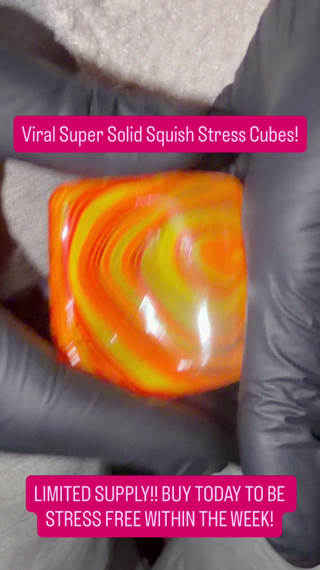 Orange Creamsicle Slow Rise Squishy Cube | Premium Tie-Dye Fidget Toy for Stress Relief & Anxiety