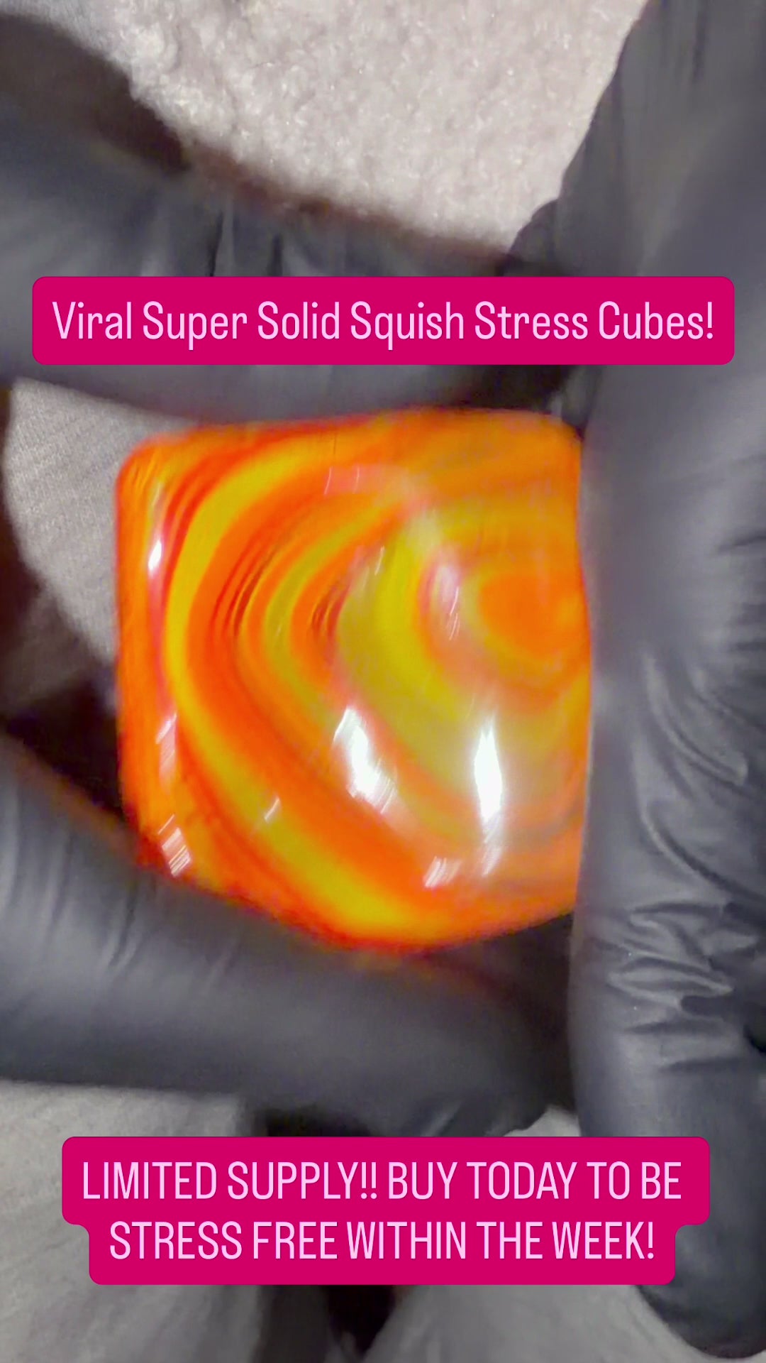 Orange Creamsicle Slow Rise Squishy Cube | Premium Tie-Dye Fidget Toy for Stress Relief & Anxiety